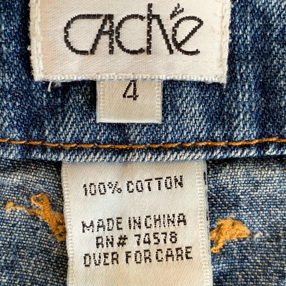 CACHE’ RHINESTONE DENIM MINI SKIRT. WOMEN’S SIZE 4 - Picture 5 of 5